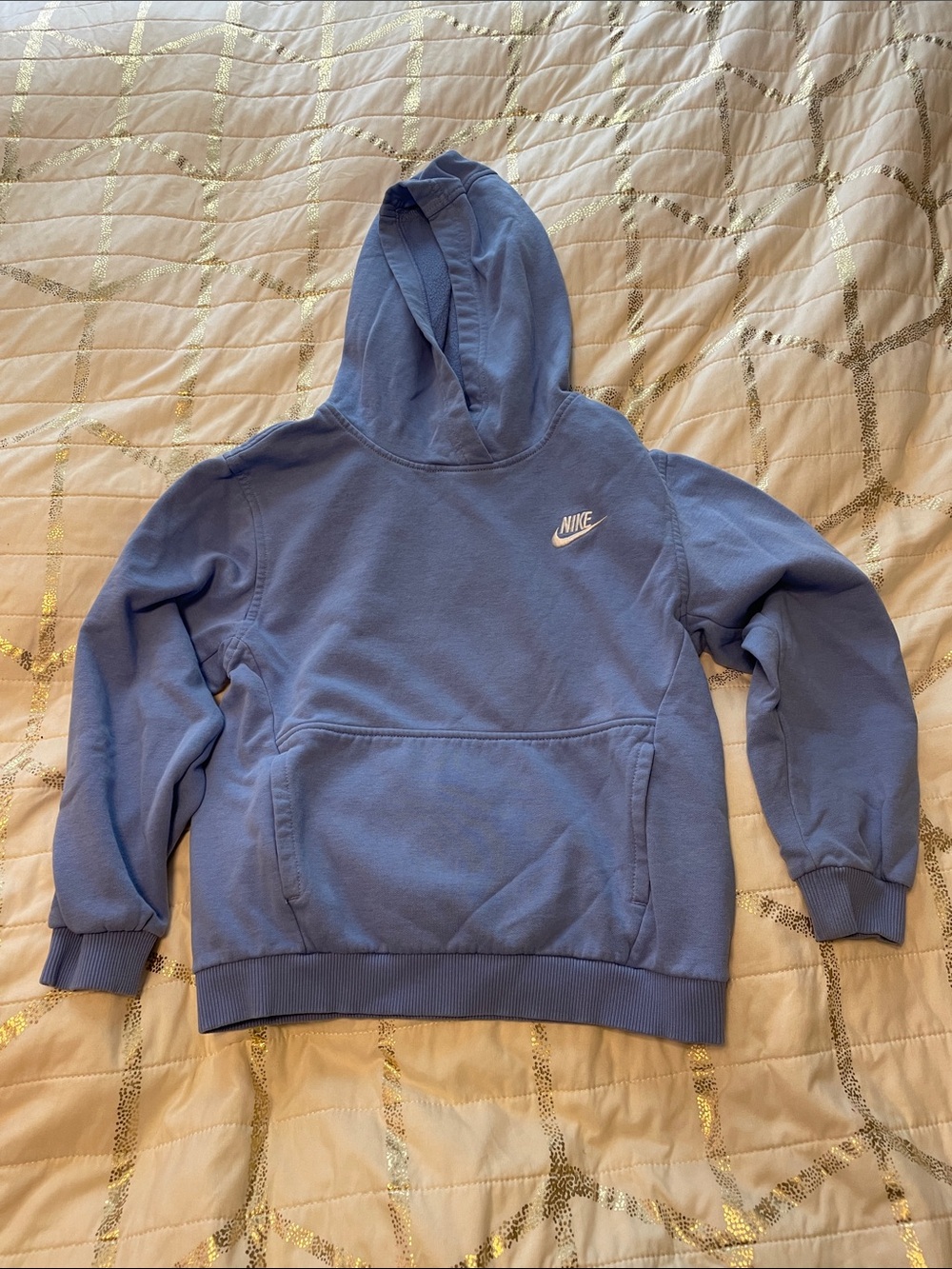 Nike Kids Light Periwinkle Hoodie with White Swoosh